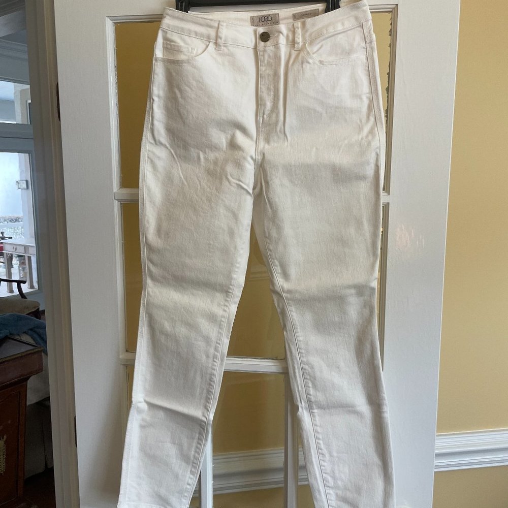 LOGO  by Loro Goldstein White Womens Jeans